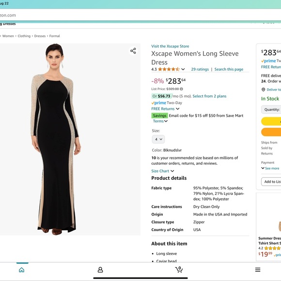 Xscape Black Evening Gown - Picture 8 of 9